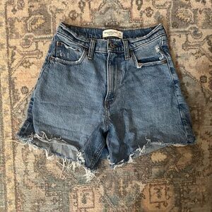 Abercrombie & Fitch Distressed Blue Jean Shorts